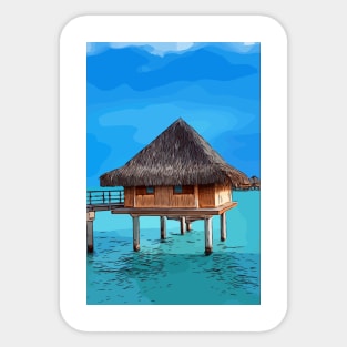 Bungalow in Bora Bora Sticker